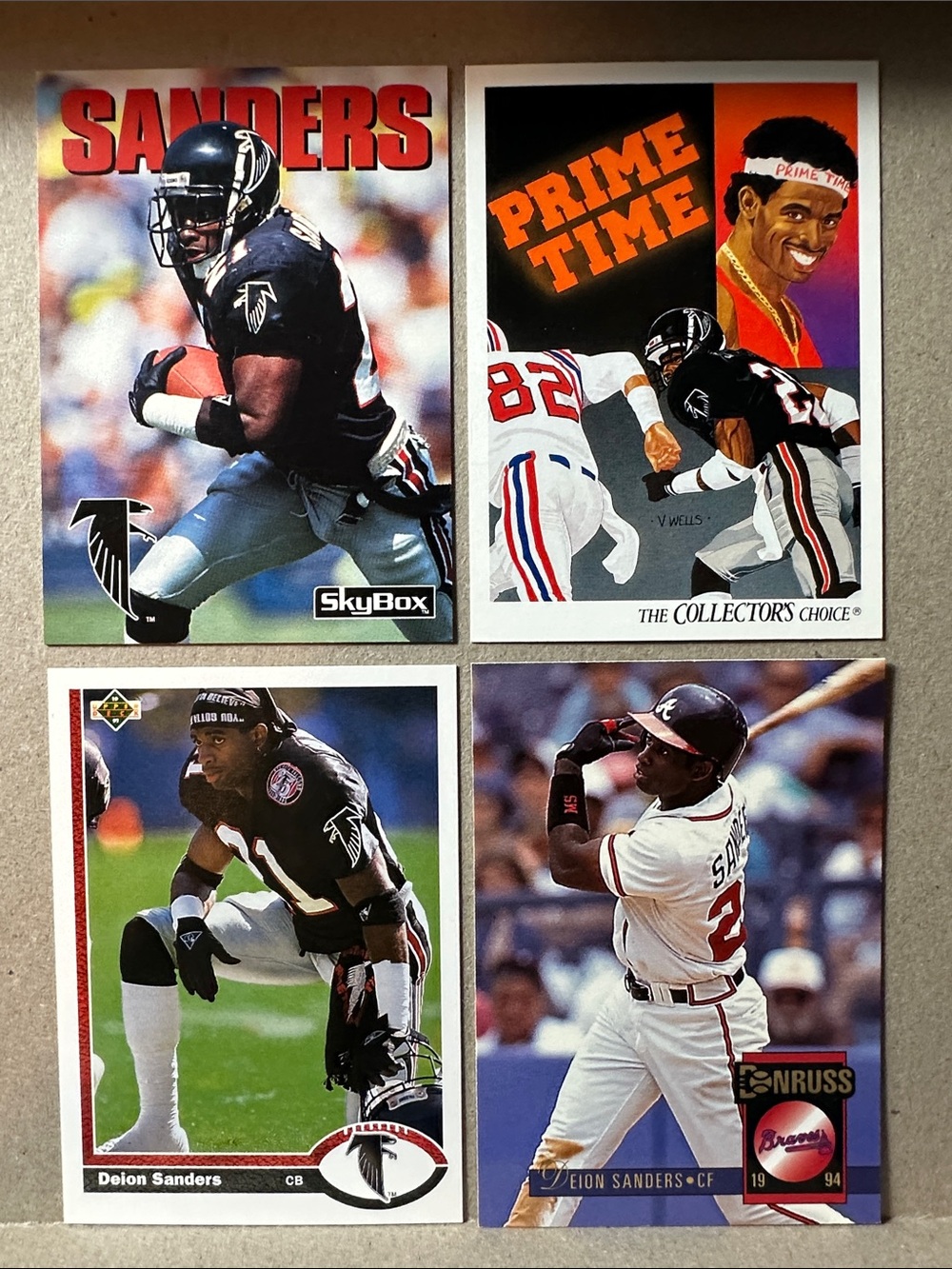 Deion Sanders & Bo Jackson 2-sport athlete lot of 16 w/ Brian Jordan - Picture 2 of 11